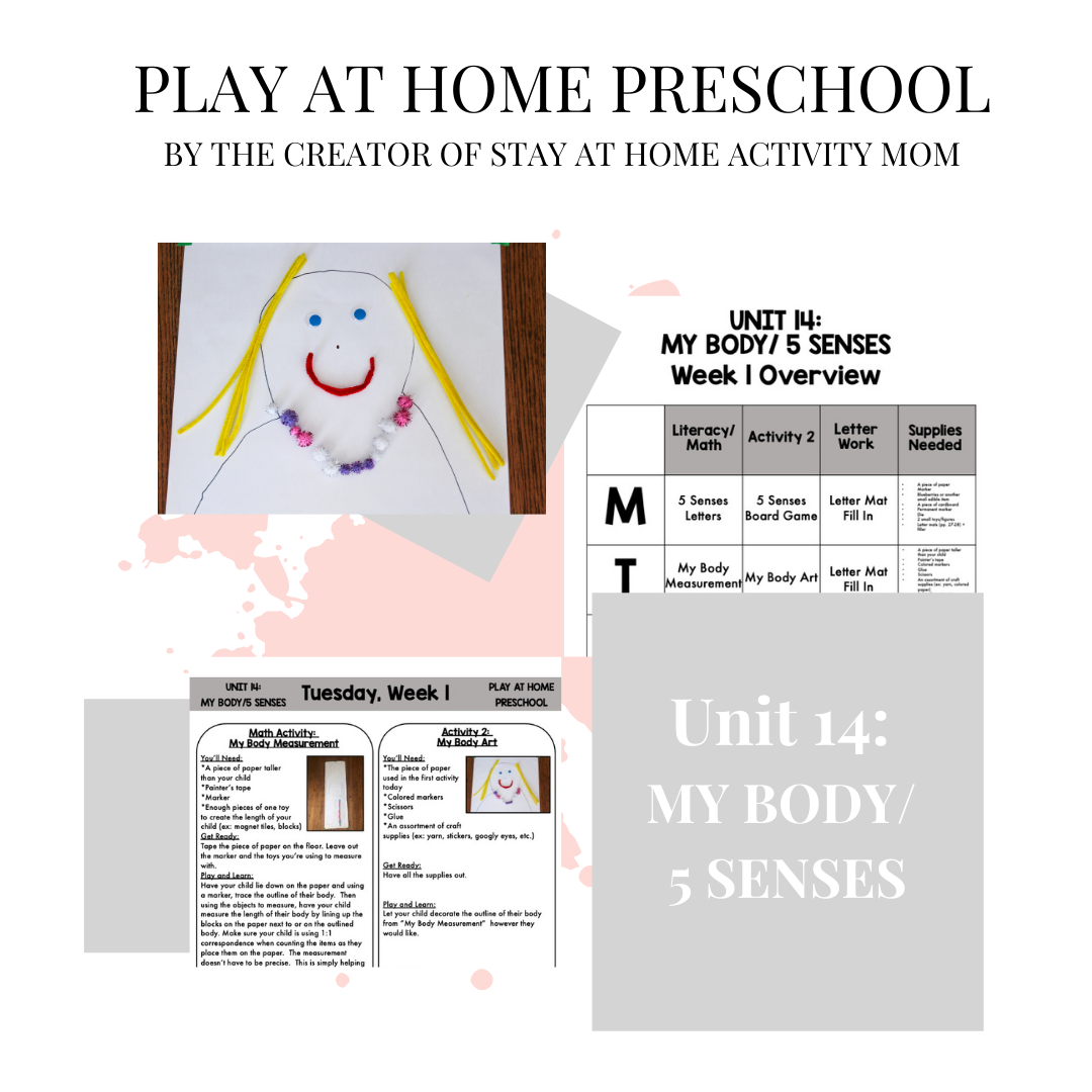 My Body/5 Senses - Unit 14: Play at Home Preschool