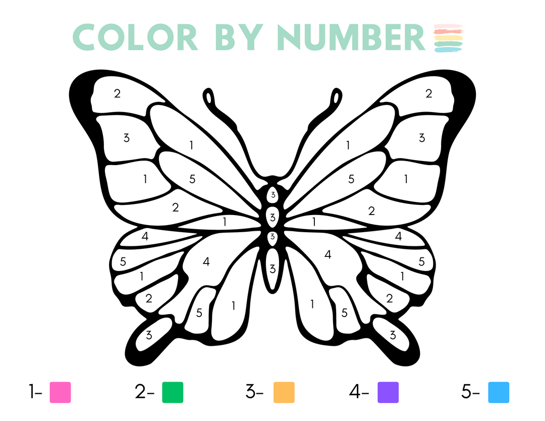 Free Printable: Spring Butterfly Color-By-Number for Kids!