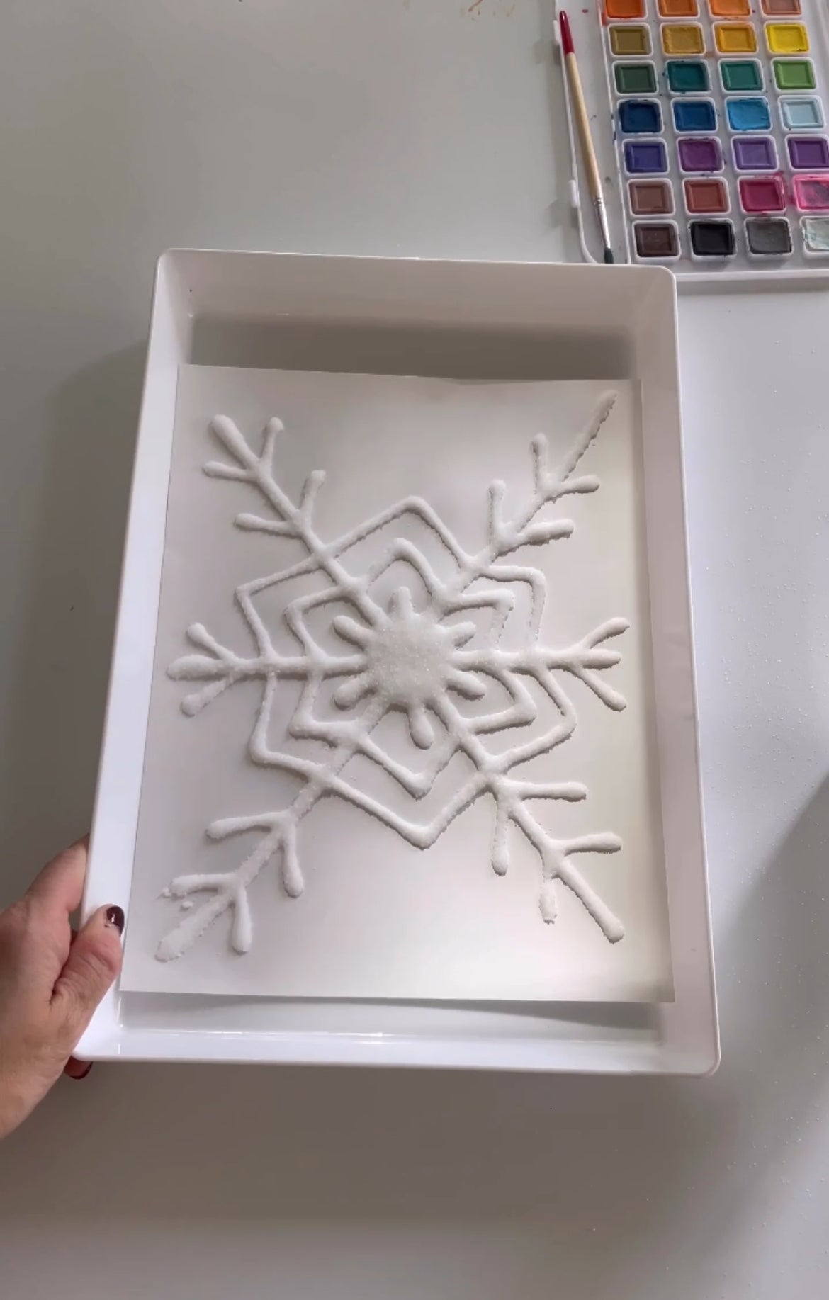 Easy Winter Art Project: Magical Snowflake Salt Painting Your Kids Will Love