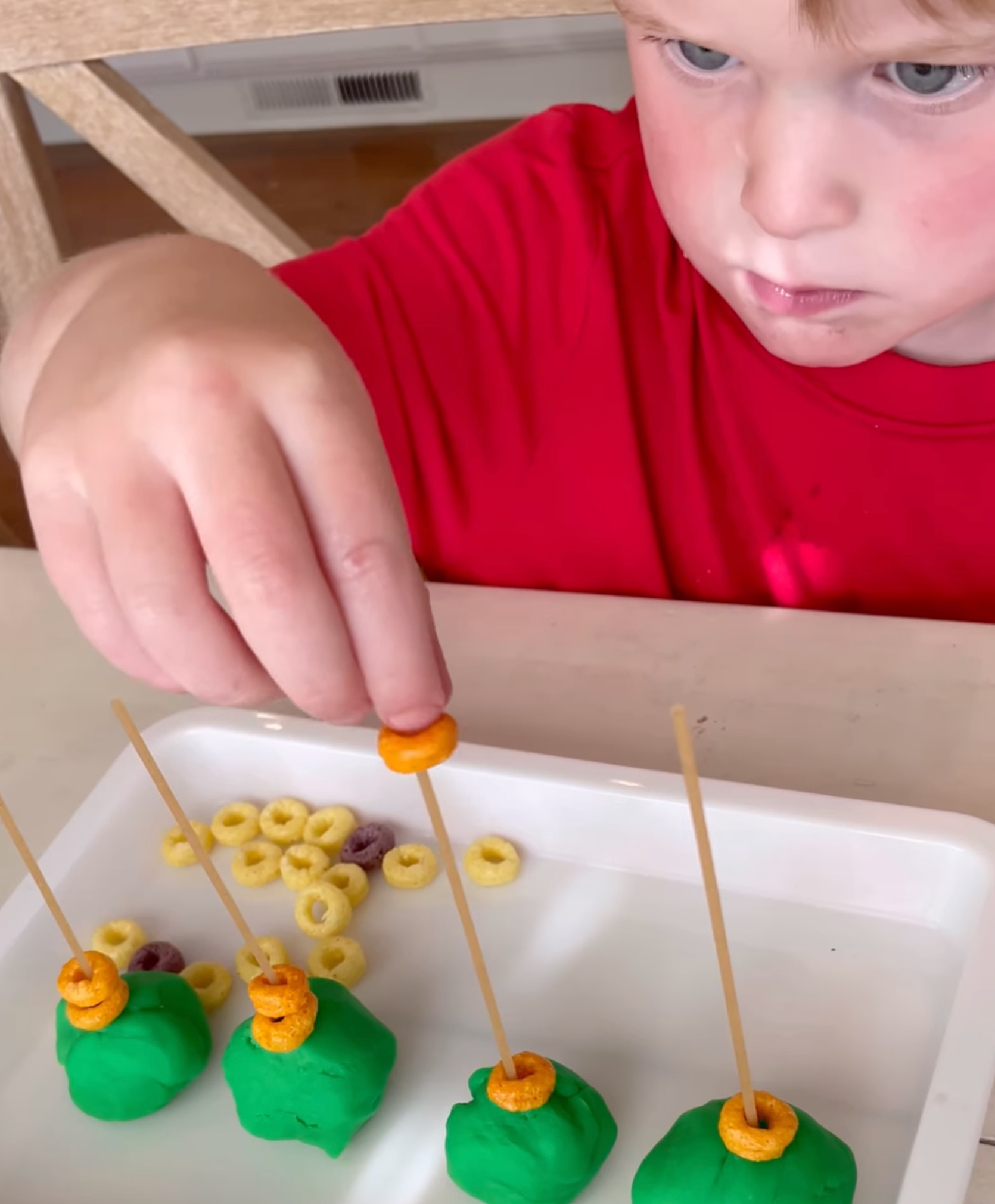 Playdough & Pasta = Fine Motor Activity!